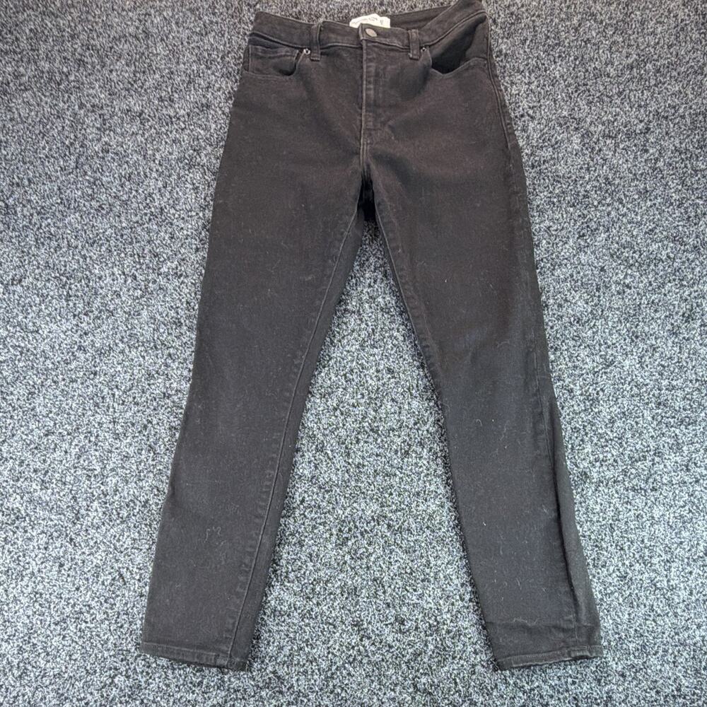 Abercrombie & Fitch Women’s Dark Wash Black High Rise Skinny 5-Pocket Jeans 27